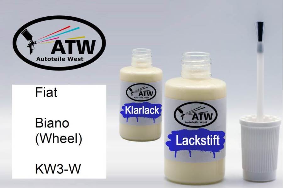 Fiat, Biano (Wheel), KW3-W: 20ml Lackstift + 20ml Klarlack - Set, von ATW Autoteile West.